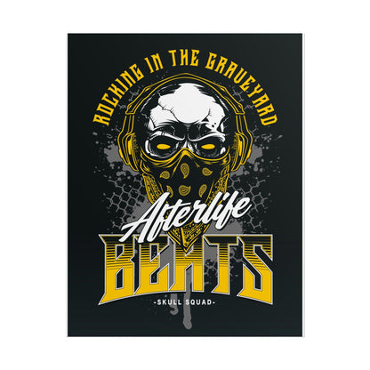 Cool Skull Music Rolled Poster - Afterlife Beats - Perfect Poster for Music Lovers & Home Decor - CreativeRino
