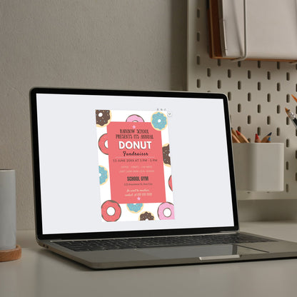 Donut Fundraiser Flyer Invite Template CreativeRino