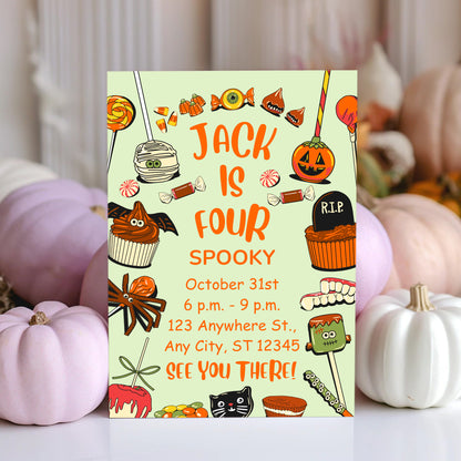 Spooky Halloween Birthday Invitation Template - CreativeRino