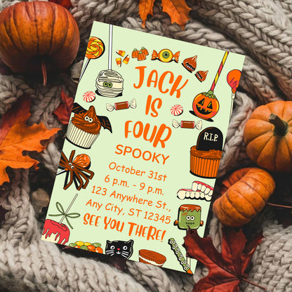 Spooky Halloween Birthday Invitation Template - CreativeRino