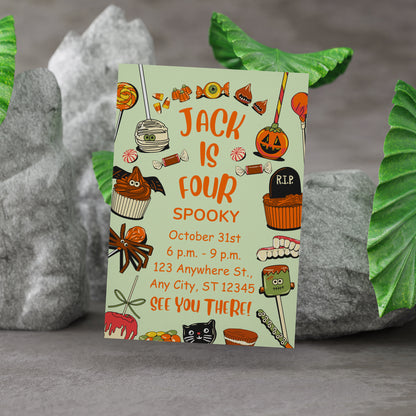 Spooky Halloween Birthday Invitation Template - CreativeRino