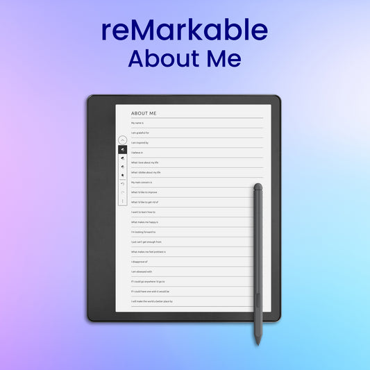 reMarkable 2 About Me Planner Template