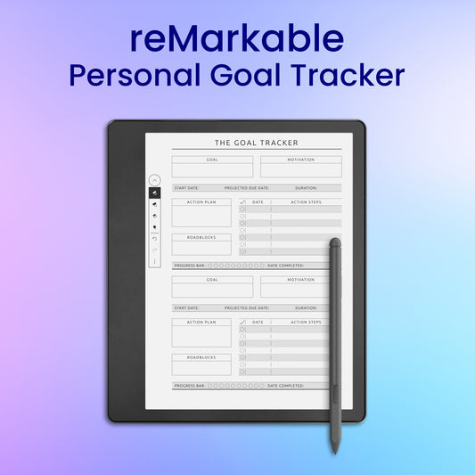 reMarkable 2 Personal Goal Tracker Planner Template