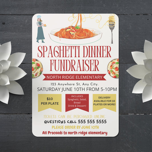 Spaghetti Dinner Fundraiser Flyer Template