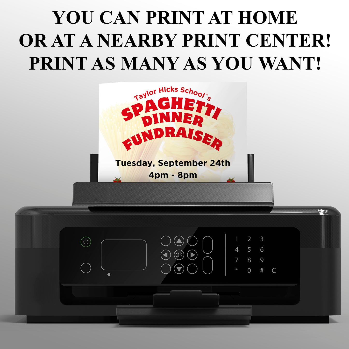 Spaghetti Dinner Fundraiser Flyer Invite Template