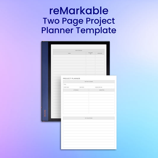 reMarkable 2 Two Page Project Planner Template