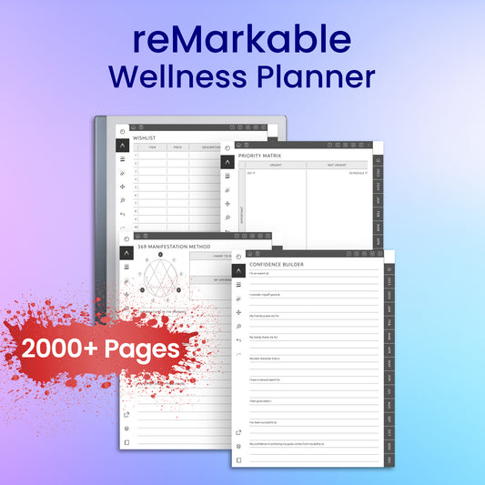 reMarkable 2 Wellness Planner Template