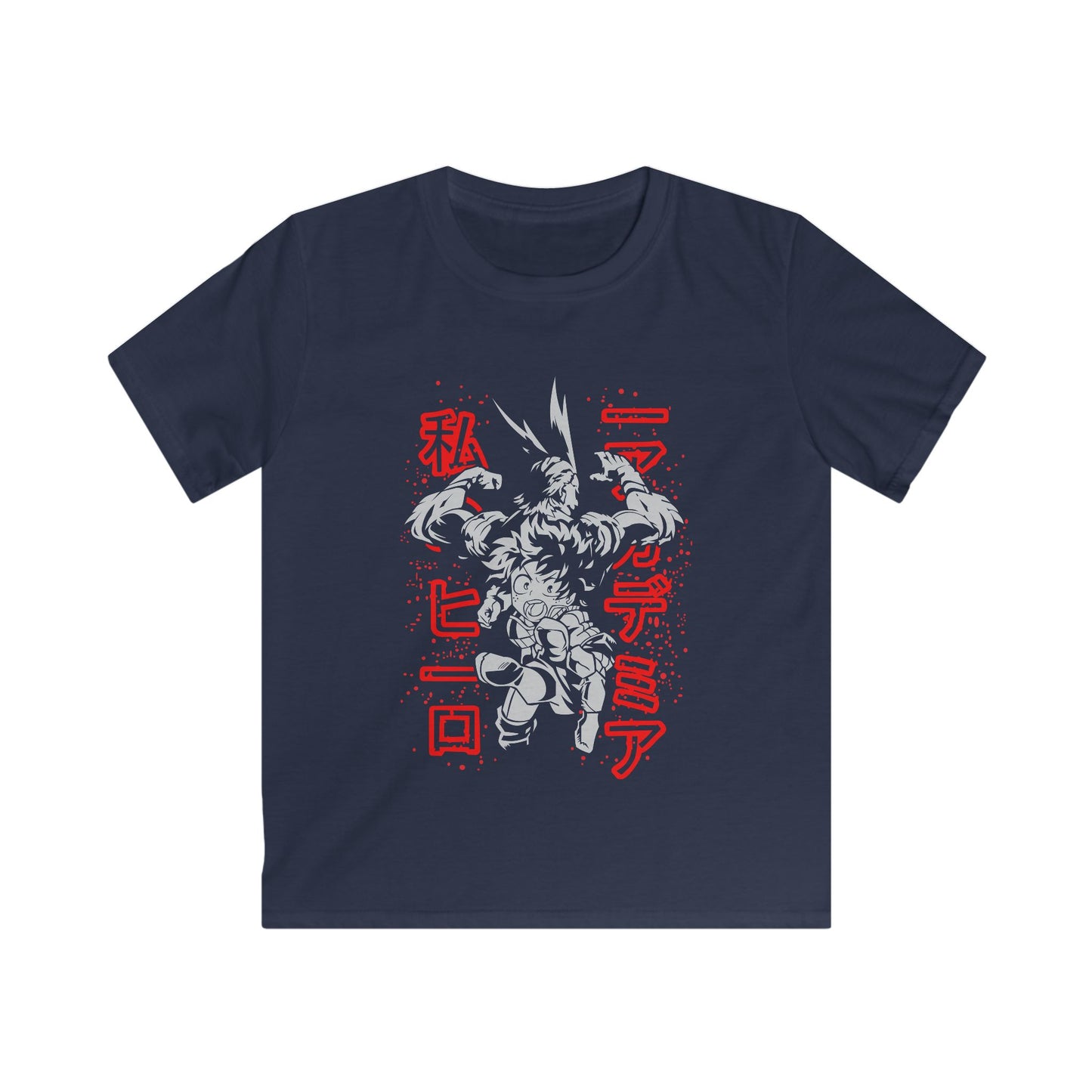 My Hero Academia Kids Softstyle Tee - Anime Hero Graphic T-shirt for Young Fans - CreativeRino