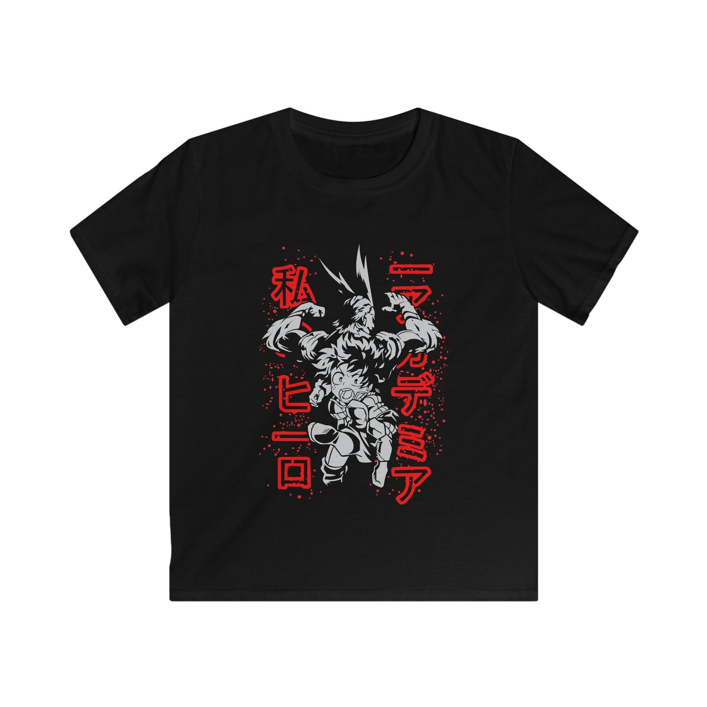 My Hero Academia Kids Softstyle Tee - Anime Hero Graphic T-shirt for Young Fans - CreativeRino