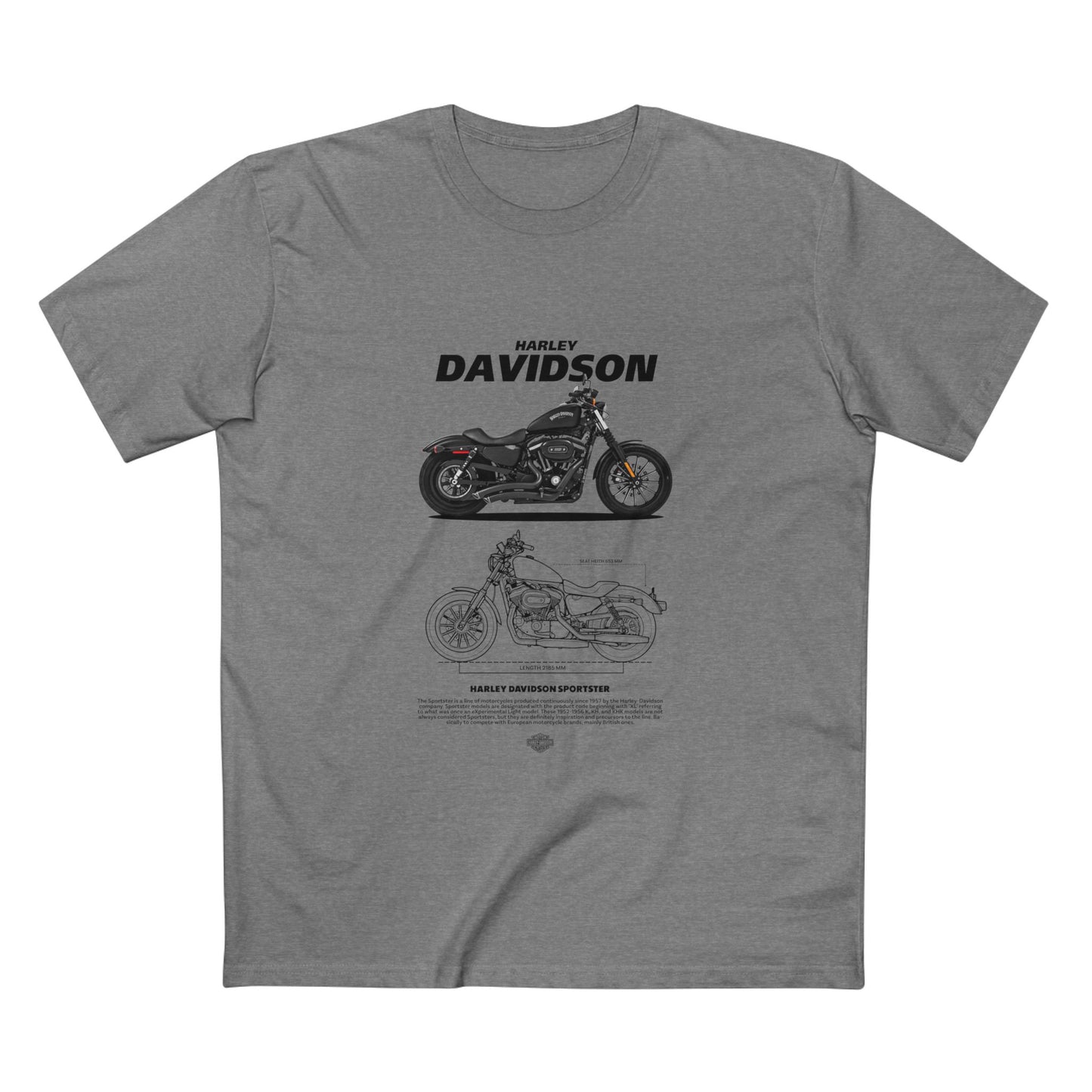 Harley Davidson Sportster Vintage Motorcycle Tee - Classic Biker Style T-shirt - CreativeRino