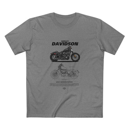 Harley Davidson Sportster Vintage Motorcycle Tee - Classic Biker Style T-shirt - CreativeRino