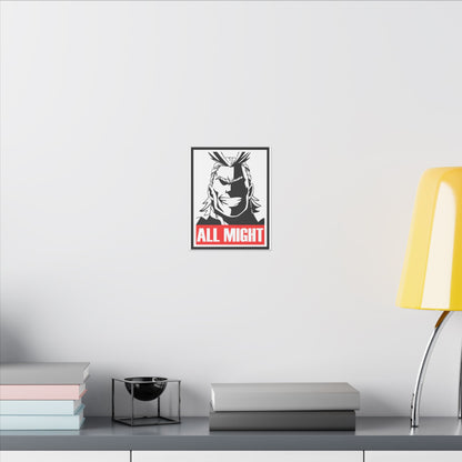 All Might Matte Canvas Wall Art - My Hero Academia Decor for Anime Lovers - CreativeRino