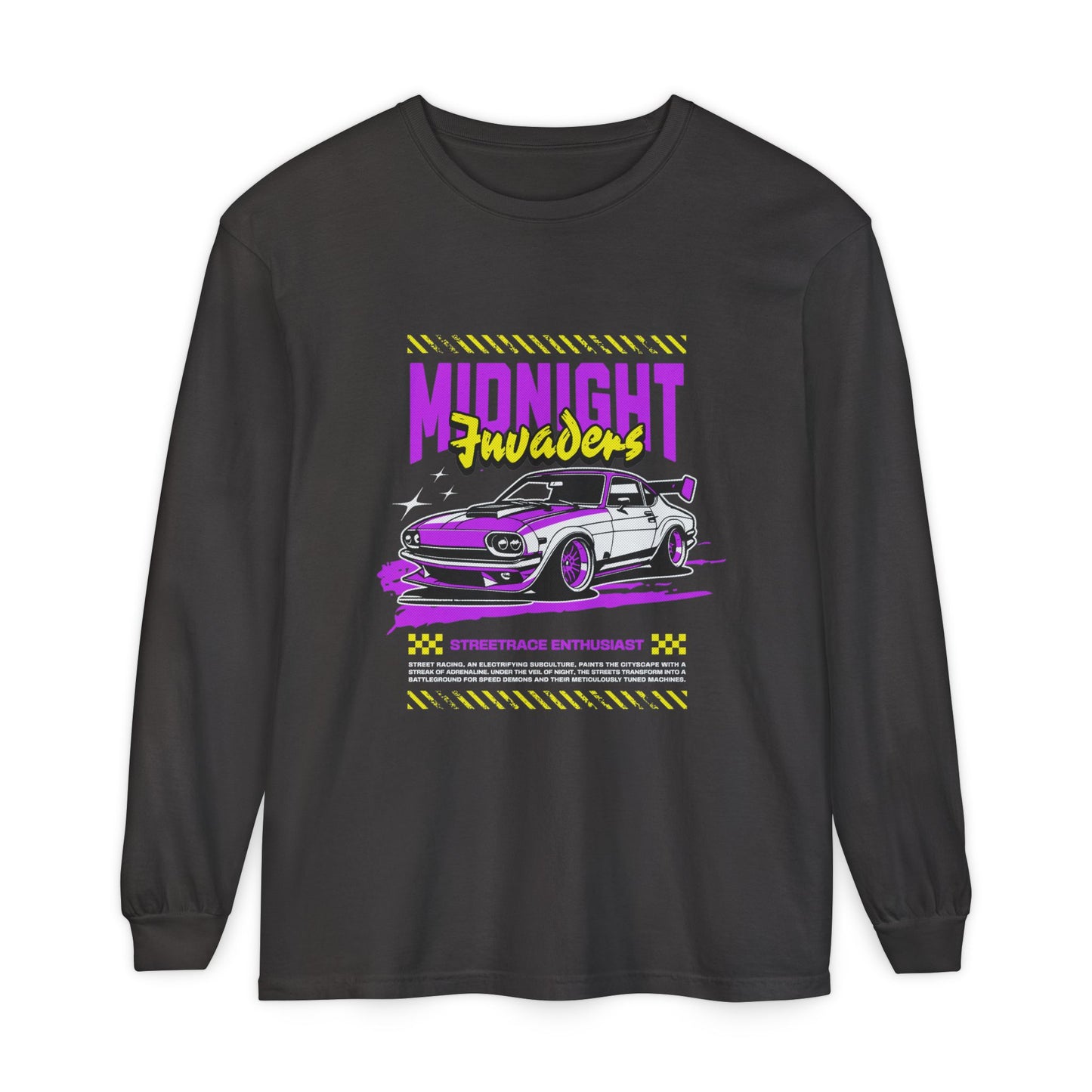 Midnight Fruders Car Graphic Unisex Long Sleeve T-Shirt - Perfect for Auto Enthusiasts - CreativeRino