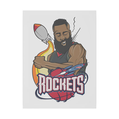 James Harden Canvas Wall Art, Rockets Fan Decor, Sports Art Print, Home Office Decoration, Unique Gift for Basketball Lovers - CreativeRino