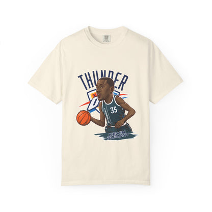 Kevin Durant Thunder Basketball T-shirt - Unisex Garment-Dyed Tee - CreativeRino