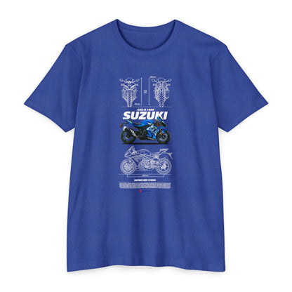 Suzuki GSX-R 1000 Motorcycle Graphic Tee - Unisex CVC Jersey T-shirt for Riders - CreativeRino