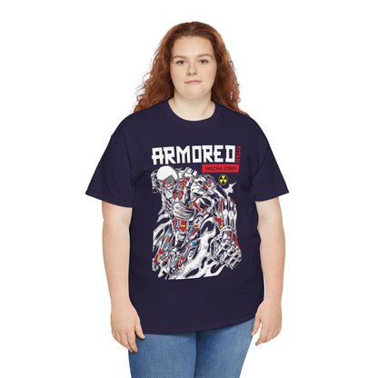 Armored Mecha Corp Heavy Cotton Tee - Unisex Graphic Attack on Titan Tshirt for Sci-Fi Fans | Anime Graphic T-shirt - CreativeRino
