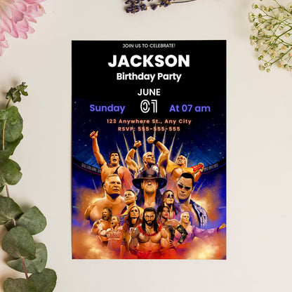 WWE Birthday Invitation Template - CreativeRino