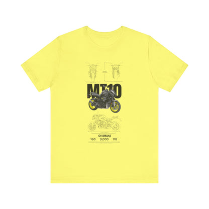 Yamaha MT 10 Motorcycle Tee - Unisex Jersey Short Sleeve T-shirt for Riders - CreativeRino