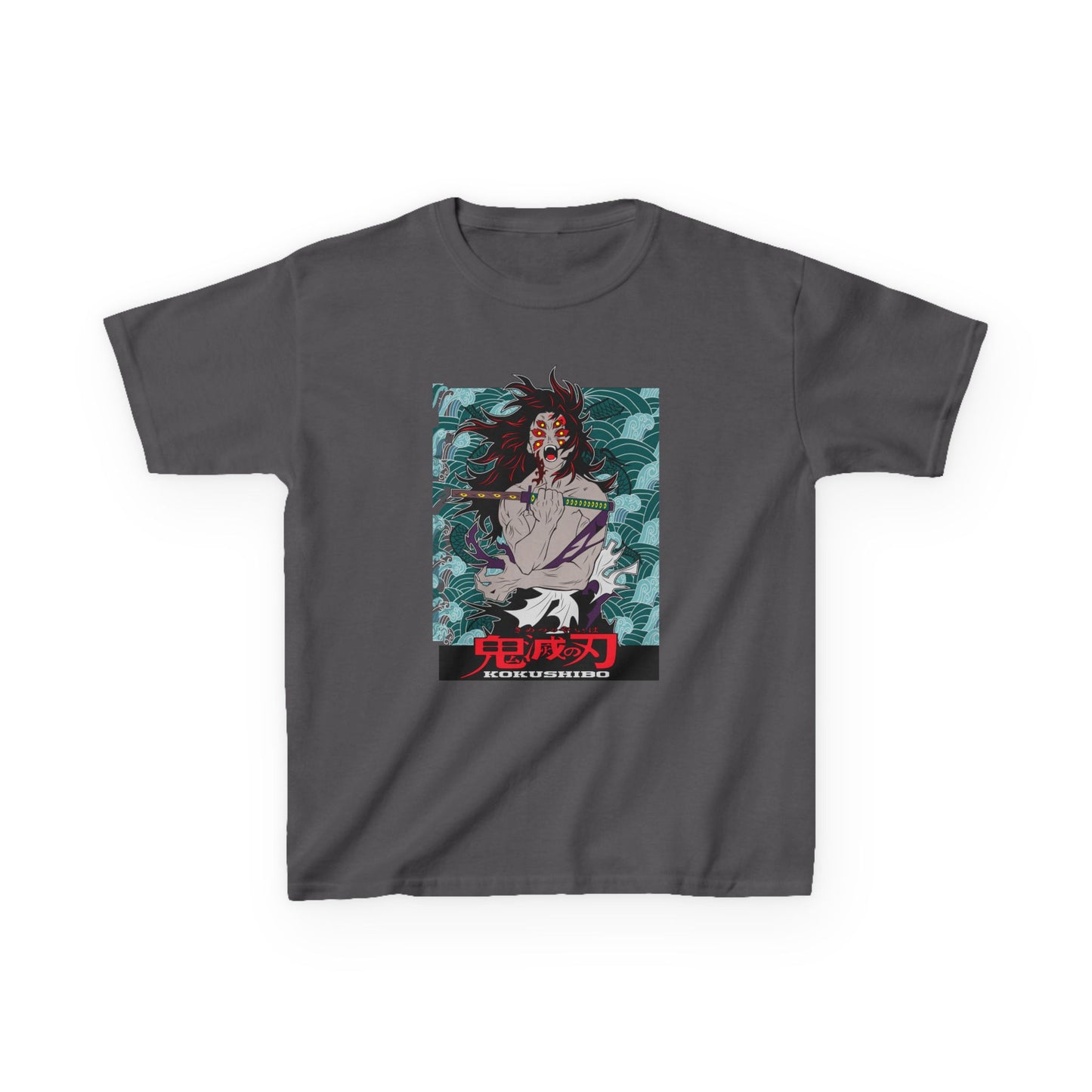 Anime-Inspired Kids Heavy Cotton Tee - Demon Slayer T-shirt - CreativeRino