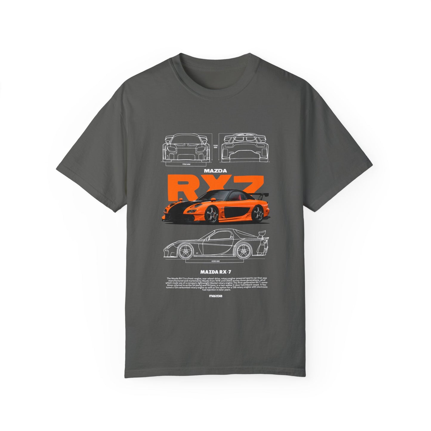 Mazda RX-7 Unisex Garment-Dyed T-Shirt | Car Enthusiast Apparel - CreativeRino