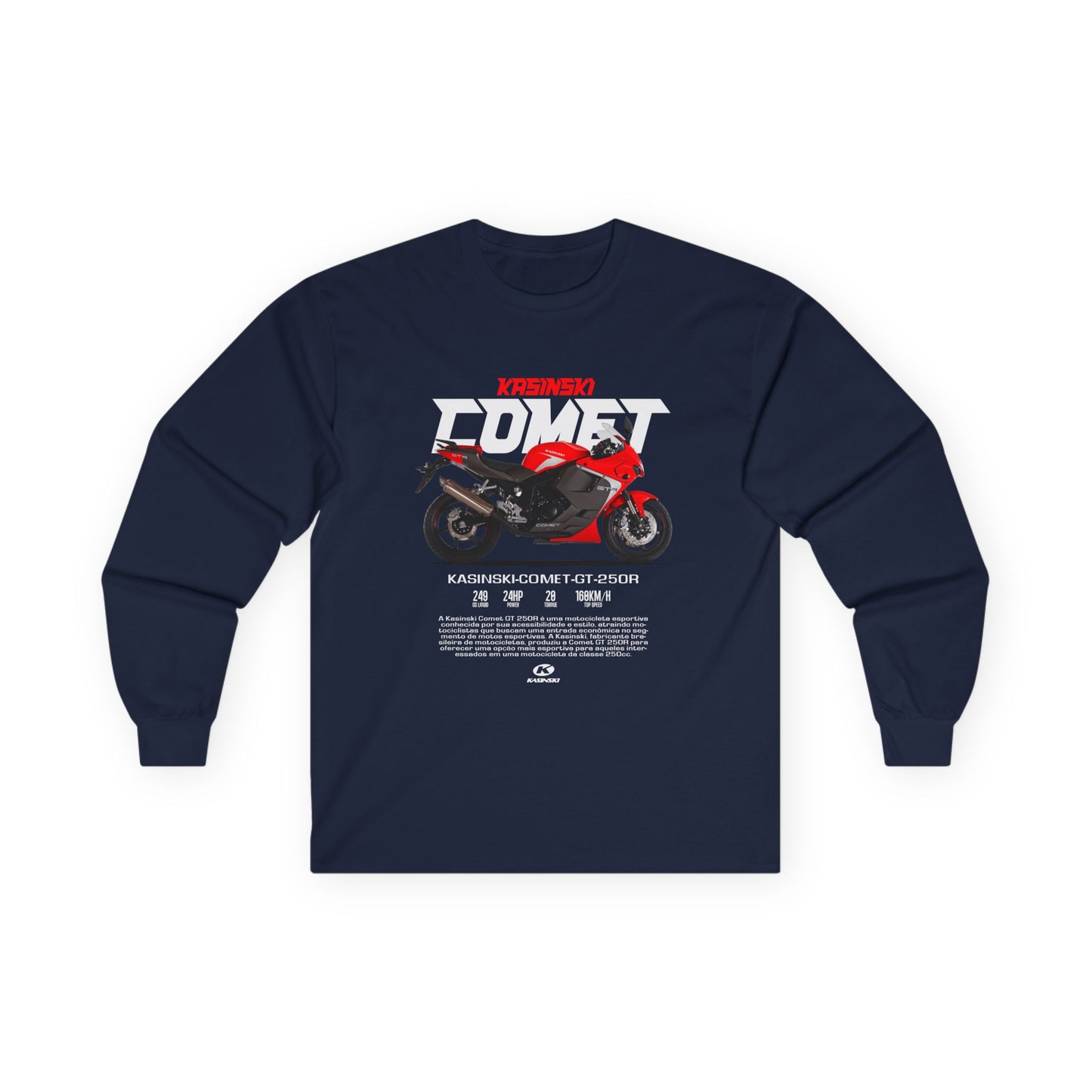 Kasinski Comet GT 250R Motorcycle Long Sleeve Tee - Unisex Ultra Cotton Graphic T-shirt - CreativeRino