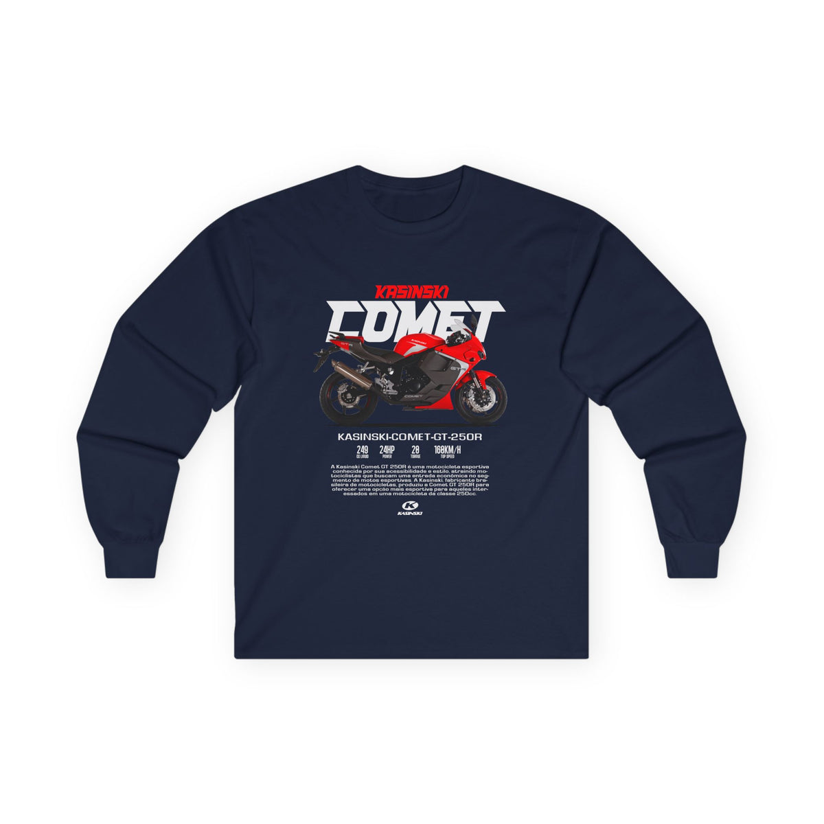 Kasinski Comet GT 250R Motorcycle Long Sleeve Tee - Unisex Ultra Cotton Graphic T-shirt - CreativeRino