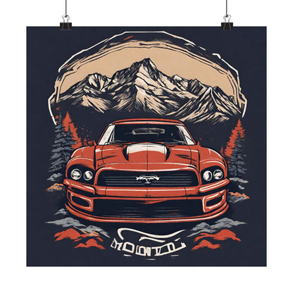 Vintage Car Adventure Matte Square Poster - Perfect Wall Art for Auto Enthusiasts - CreativeRino