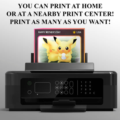 Pokemon Mothers Day Card, Editable Pokepet Custom Gift for Mom, Pokemon Presents Mom Gifts - CreativeRino