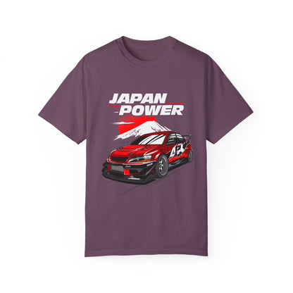 Japan Power Car Unisex Garment-Dyed T-shirt - Perfect T-shirt for Car Enthusiasts - CreativeRino