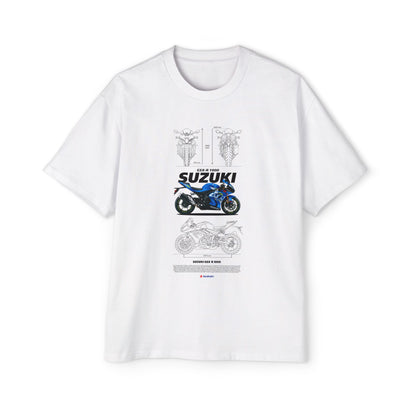 Suzuki GSX-R 1000 Men's Heavy Oversized Motorcycle T-shirt Graphic Casual Wear - CreativeRino