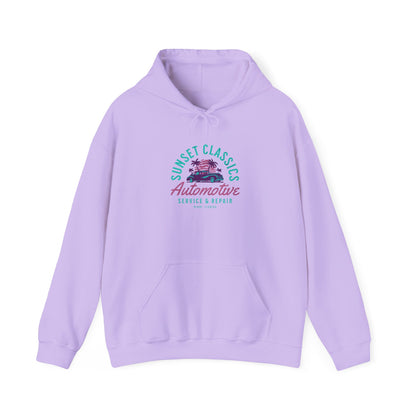 Sunset Classics Automotive Hoodie - Heavy Blend Unisex Sweatshirt - CreativeRino