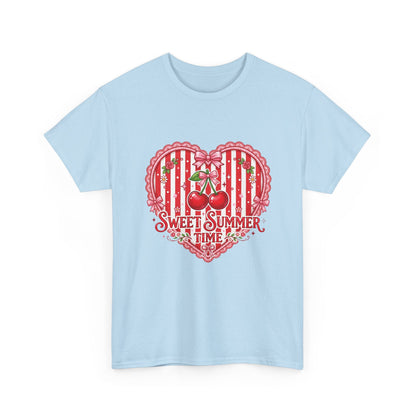 Sweet Summer Time Cherry Heart T-Shirt Printify