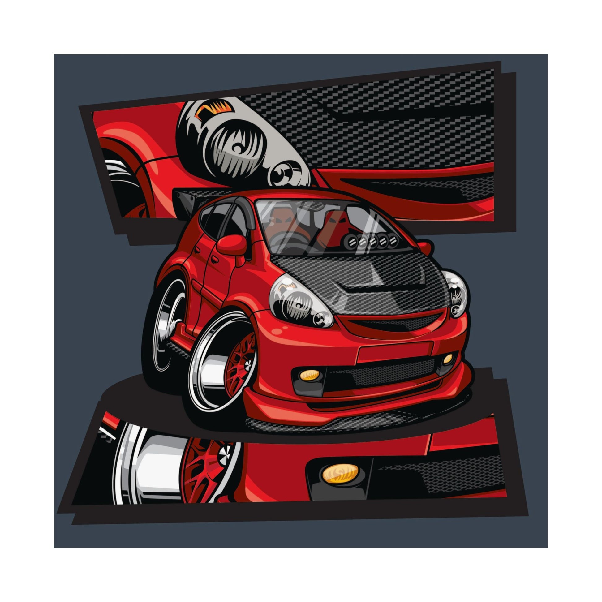 Automotive Art Poster - Matte Square Car Design - Perfect Poster for Enthusiasts - CreativeRino