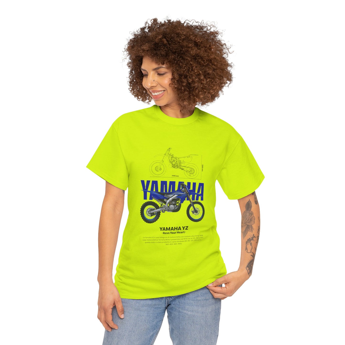 Yamaha YZ Motorcycle Unisex Heavy Cotton Tee - Perfect T-shirt for Bikers and Motorcycle Enthusiasts - CreativeRino