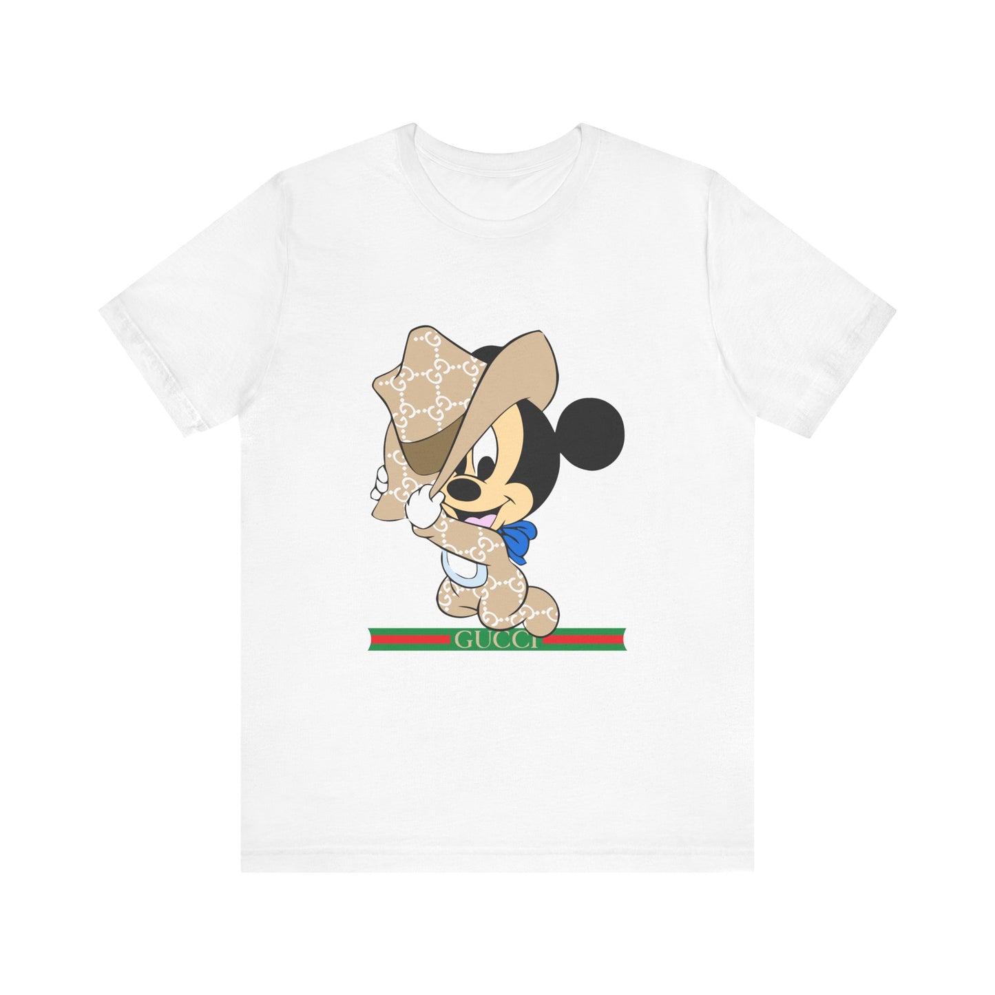 Trendy Graphic Tee - Mickey Mouse Gucci Cowboy T-shirt Design - CreativeRino