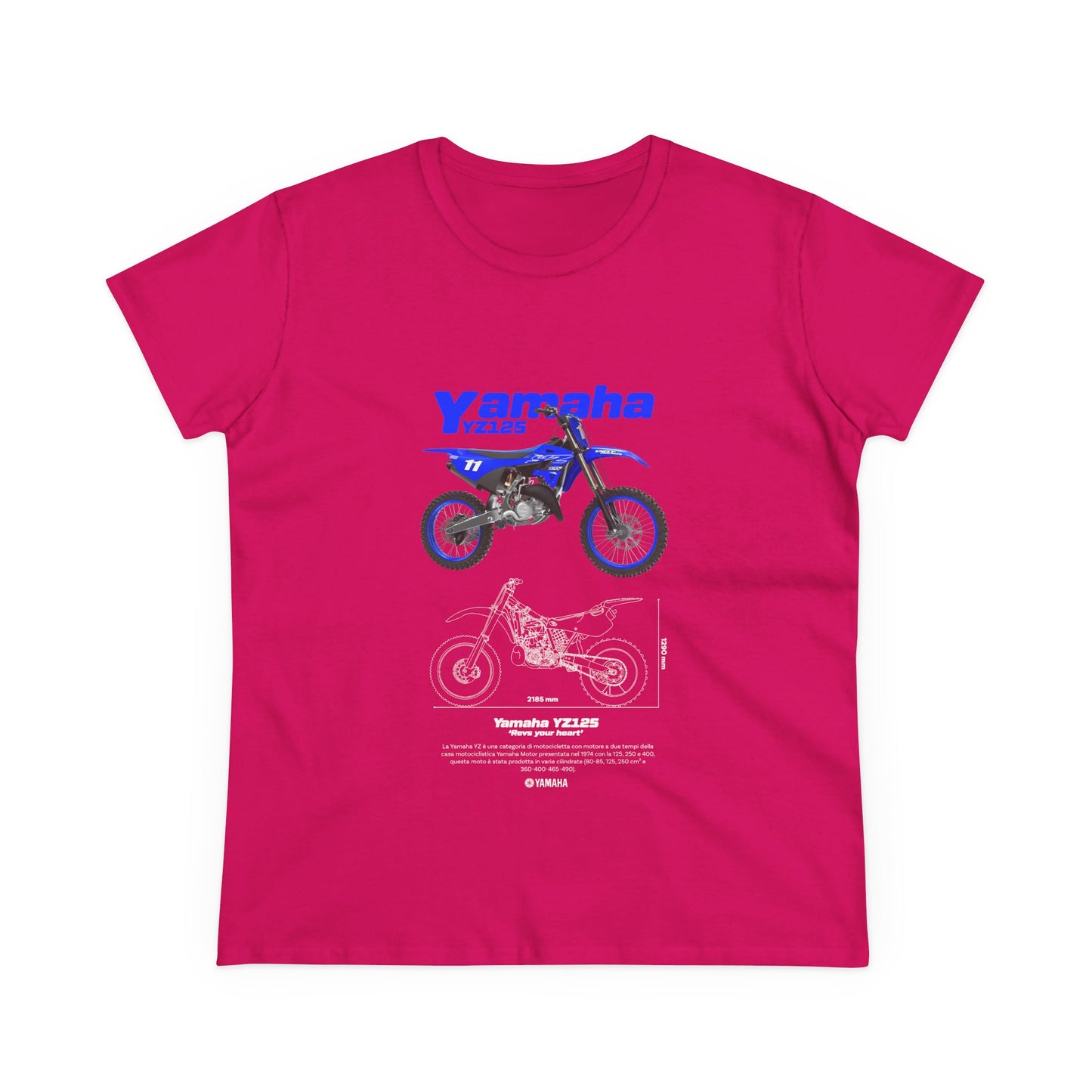 Yamaha YZ125 Motorcycle Women's Cotton Tee - Casual Biker T-shirt - CreativeRino
