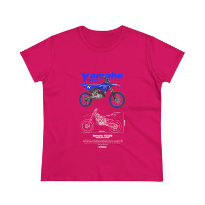 Yamaha YZ125 Motorcycle Women's Cotton Tee - Casual Biker T-shirt - CreativeRino