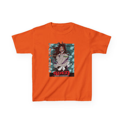 Anime-Inspired Kids Heavy Cotton Tee - Demon Slayer T-shirt - CreativeRino