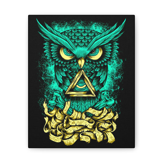 Mystical Owl Canvas Art, Buho Wall Decor, Nature Lover Gift, Unique Home Decor, Colorful Owl Print, Art for Owl Enthusiasts - CreativeRino