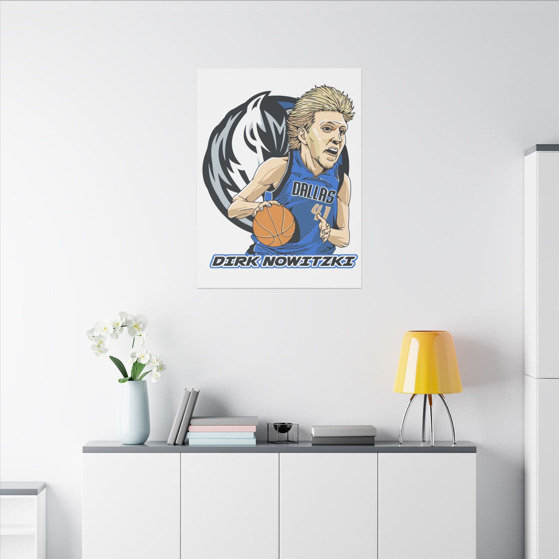 Dirk Nowitzki Basketball Canvas Art - Stretched Matte Print for Sports Fans - CreativeRino