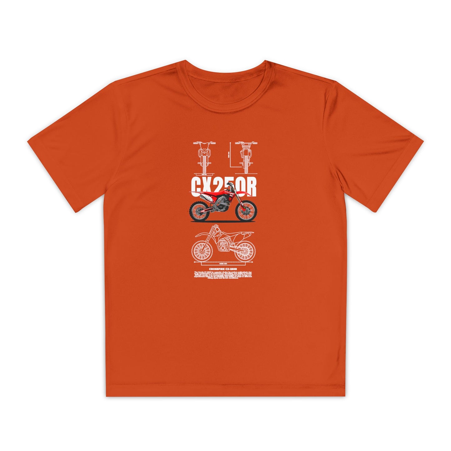 CX 250R Youth Motorcycle Competitor Tee - Stylish Graphic T-shirt for Young Riders - CreativeRino