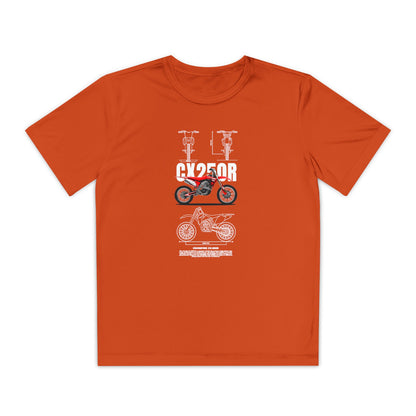 CX 250R Youth Motorcycle Competitor Tee - Stylish Graphic T-shirt for Young Riders - CreativeRino