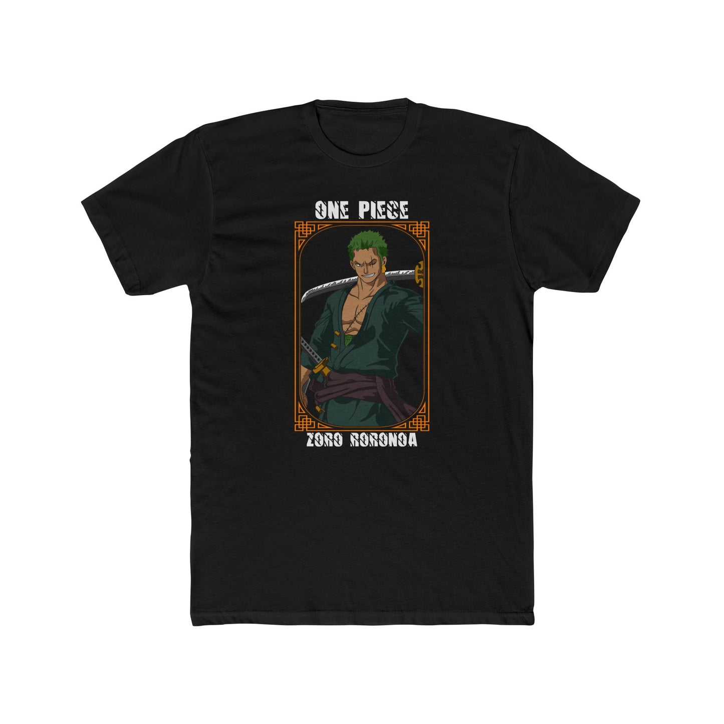 One Piece Zoro Roronoa Unisex Cotton Crew Tee - Stylish Anime T-shirt for Fans - CreativeRino