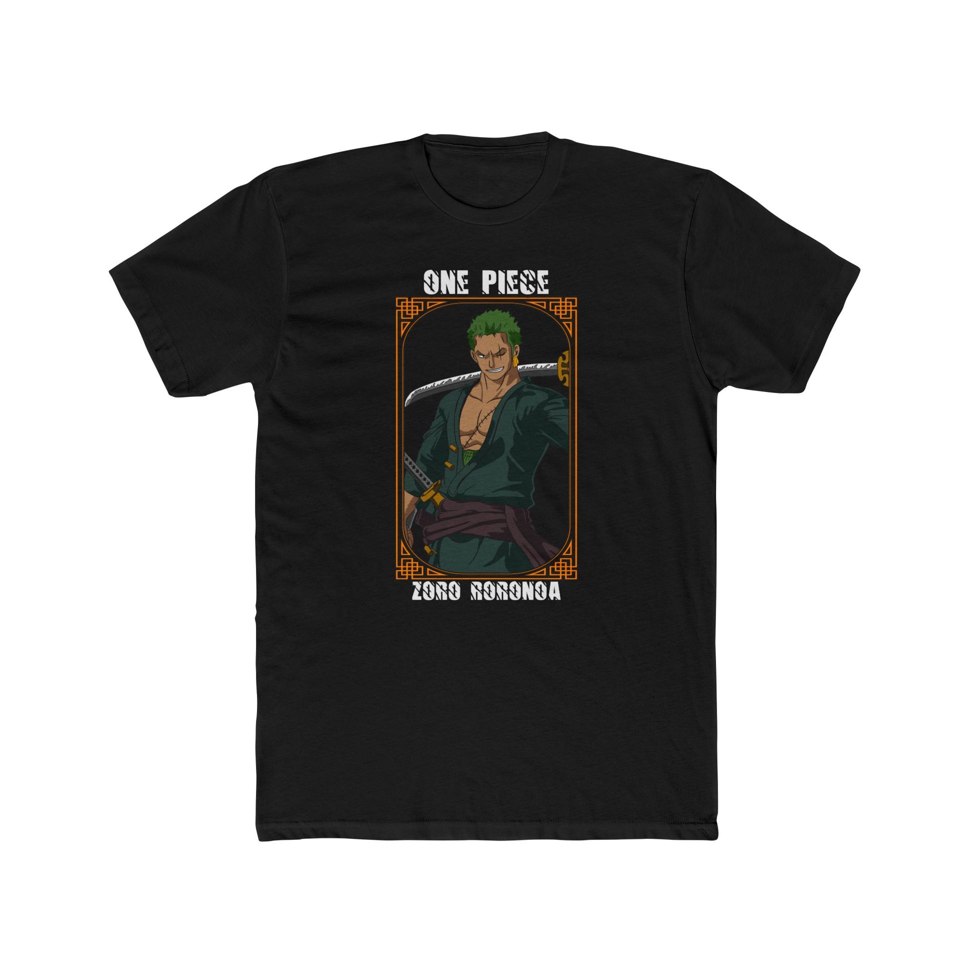 One Piece Zoro Roronoa Unisex Cotton Crew Tee - Stylish Anime T-shirt for Fans - CreativeRino