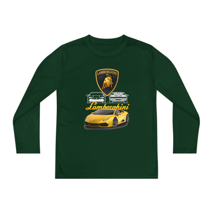 Lamborghini Youth Long Sleeve Tee - Cool Car Shirt for Young Automotive Enthusiasts - CreativeRino