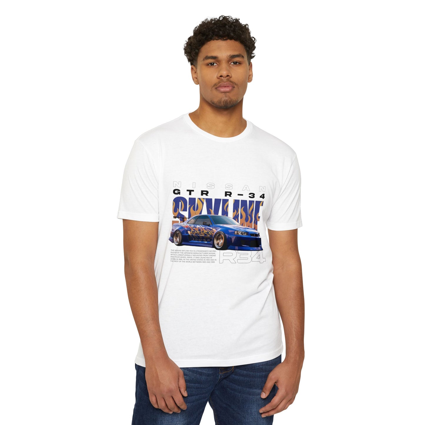 Nissan GTR R34 Graphic Tee - Unisex Vintage Car T-Shirt - CreativeRino