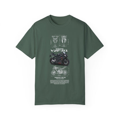 Yamaha YZF-R1 Unisex Garment-Dyed T-Shirt - Perfect for Motorcycle Lovers - CreativeRino