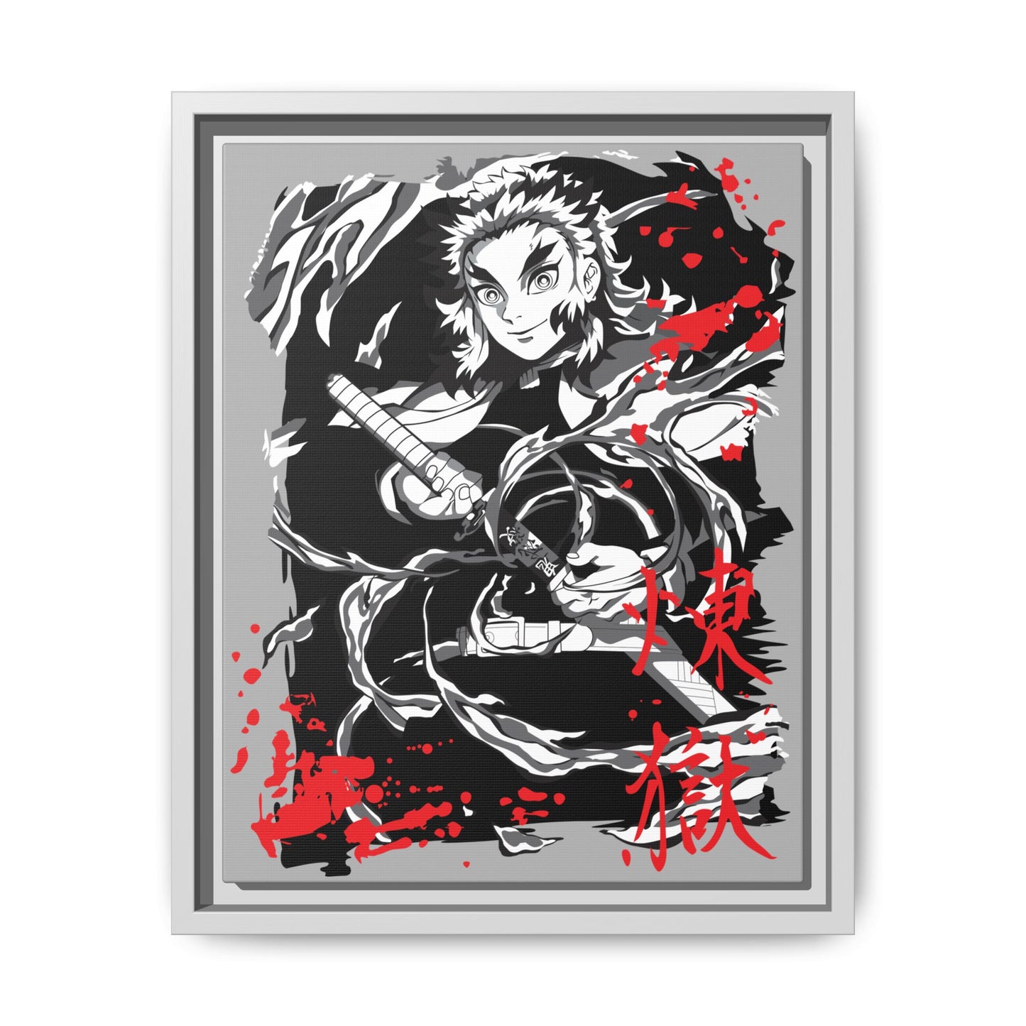 Demon Slayer Framed Anime Art Print - Matte Canvas Wall Decor - CreativeRino