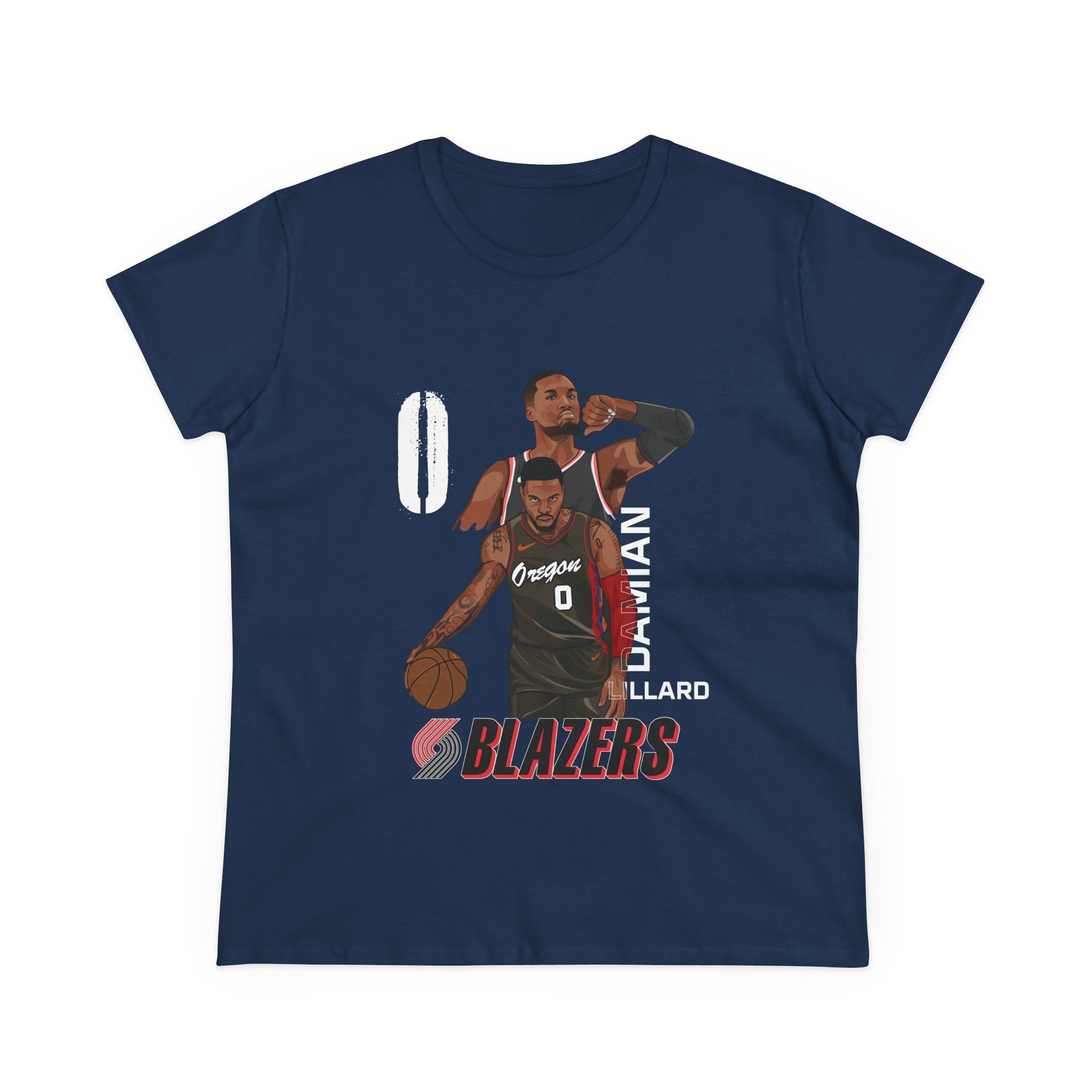 Damian Lillard Women's Midweight Cotton Tee - Blazers Fan Gear - CreativeRino